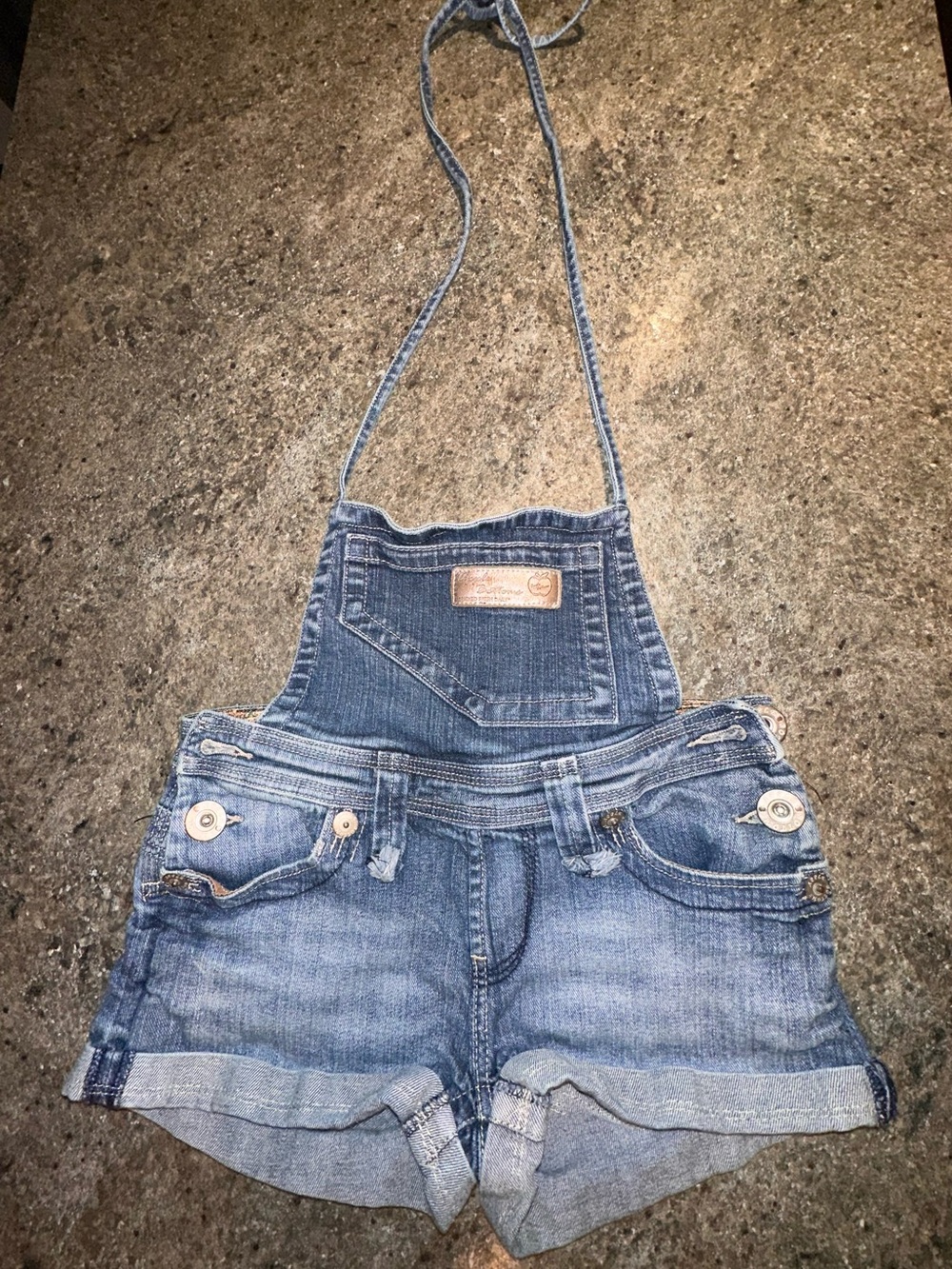 Apple Bottoms Sz 2 Denim Short Tie Overalls Y2K